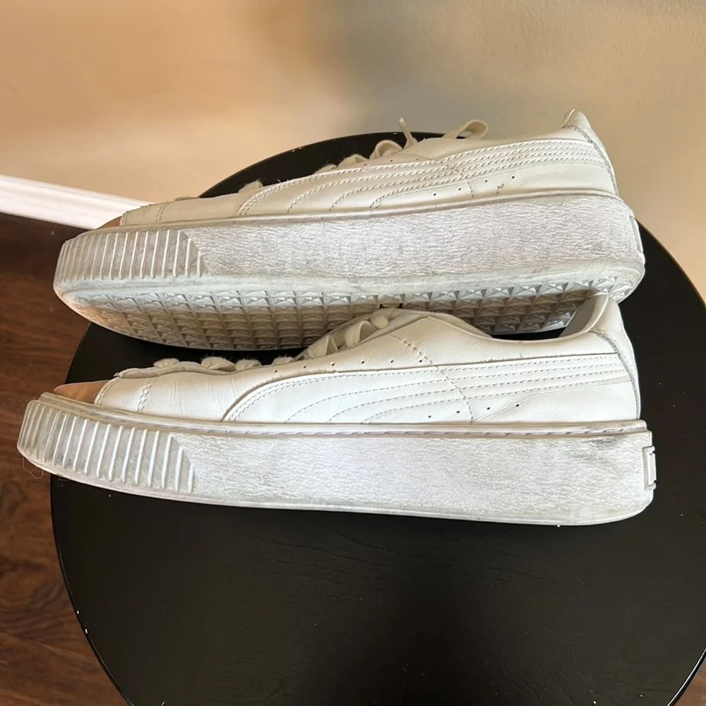 Puma Leather Shoes with Rose Gold Metallic Toe